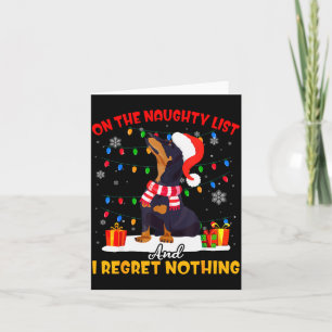 Dachshund Santa auf der unartigen Liste Dachshund Karte