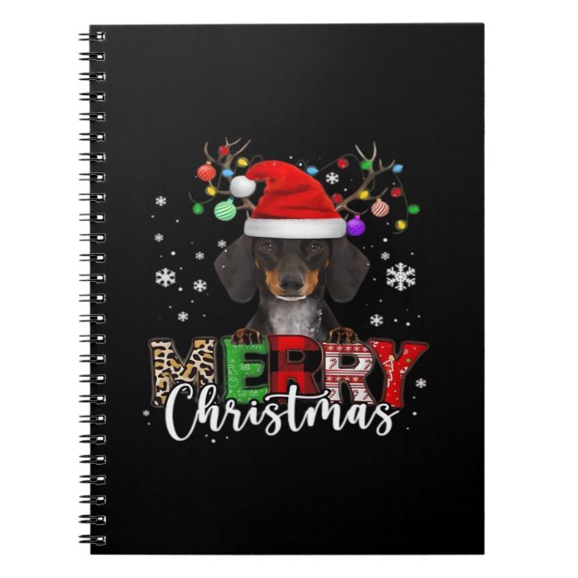 Dachshund Santa Dog Merry Christmas Oversized T-Sh Notizblock (Vorderseite)