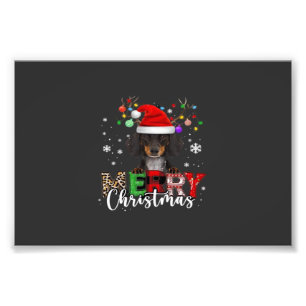 Dachshund Santa Hund Frohe Weihnachten Oversized T Fotodruck