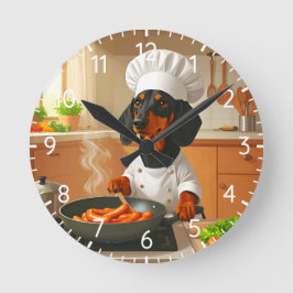 Dachshund "Sausage Dog" Runde Wanduhr
