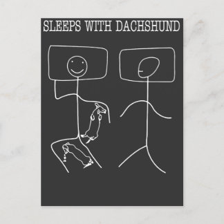 Dachshund schläft mit Dachshunds Postkarte