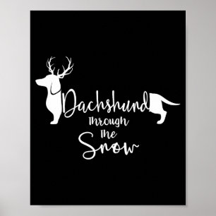 Dachshund Schnee Süßer Wiener Weiner Hundebesitzer Poster