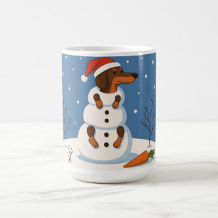 Dachshund Schneemann Kaffeetasse