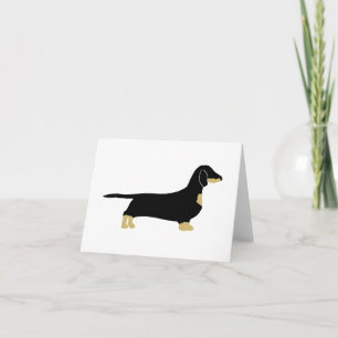 Dachshund Schwarz und Tan Silhouette Karte