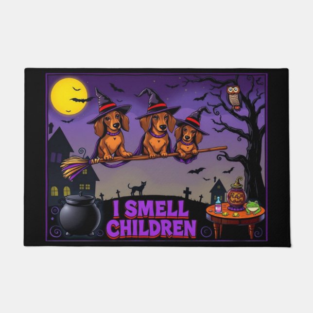Dachshund-Schwestern Ich rieche Kinder Fußmatte (Vorderseite)