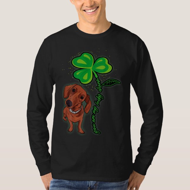 Dachshund Shamrock St Patricks Day You Are My Luck T-Shirt (Vorderseite)