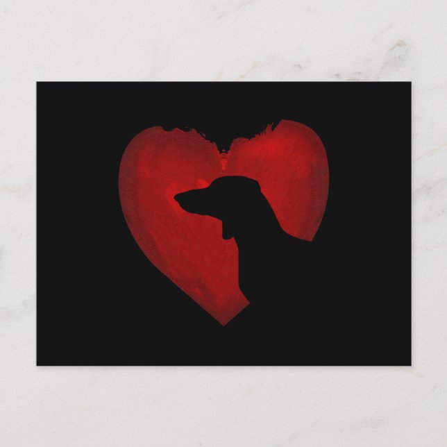 Dachshund shape With vintage Heart Valentine Gift Postkarte (Vorderseite)