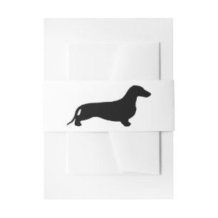 Dachshund-Silhouette schwarz + Ihre Ideen Einladungsbanderole