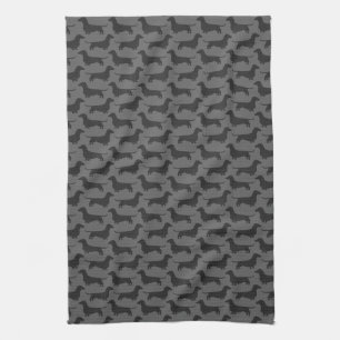 Dachshund-Silhouetten-Muster Handtuch
