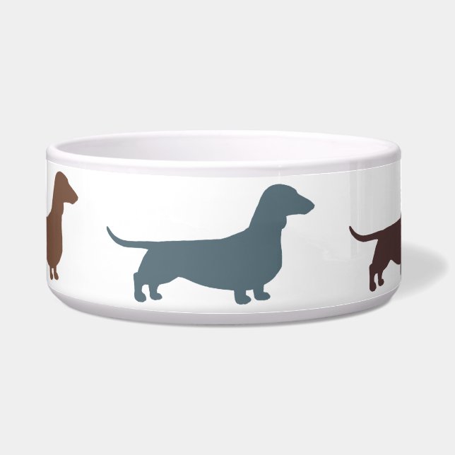 Dachshund-Silhouetten Napf (Vorderseite)