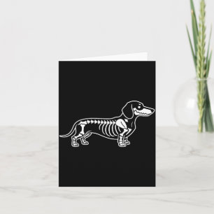 Dachshund-Skelett Halloween Sausage Dog Karte