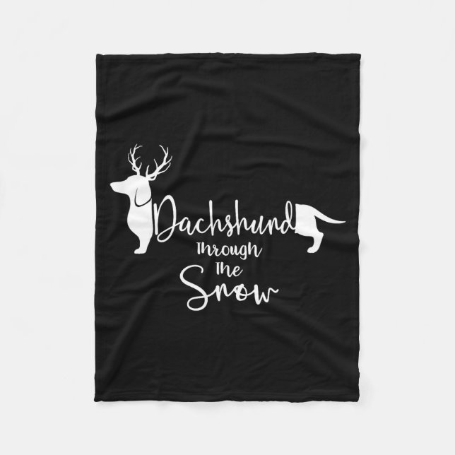 Dachshund Snow Cute Wiener Weiner Dog Owner Christ Fleecedecke (Vorderseite)