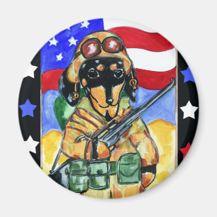 Dachshund Soldat Magnet