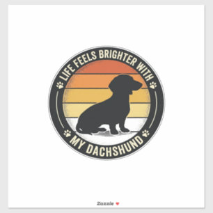 Dachshund-Sonnenuntergangs-Shirt Vintage-Hundelieb Aufkleber