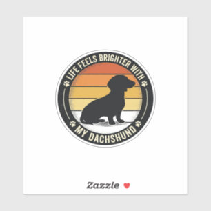 Dachshund-Sonnenuntergangs-Shirt Vintage-Hundelieb Aufkleber