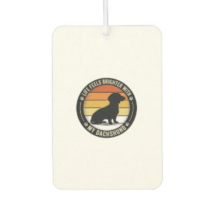 Dachshund-Sonnenuntergangs-Shirt Vintage-Hundelieb Autolufterfrischer