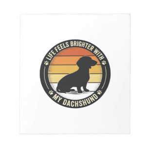 Dachshund-Sonnenuntergangs-Shirt Vintage-Hundelieb Notizblock