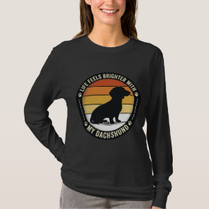 Dachshund-Sonnenuntergangs-Shirt Vintage-Hundelieb T-Shirt