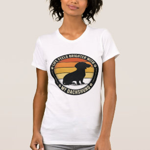 Dachshund-Sonnenuntergangs-Shirt Vintage-Hundelieb T-Shirt