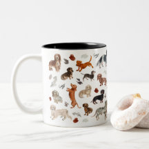DACHSHUND SPAZIERGANG Wasserfarben-Hundedruck