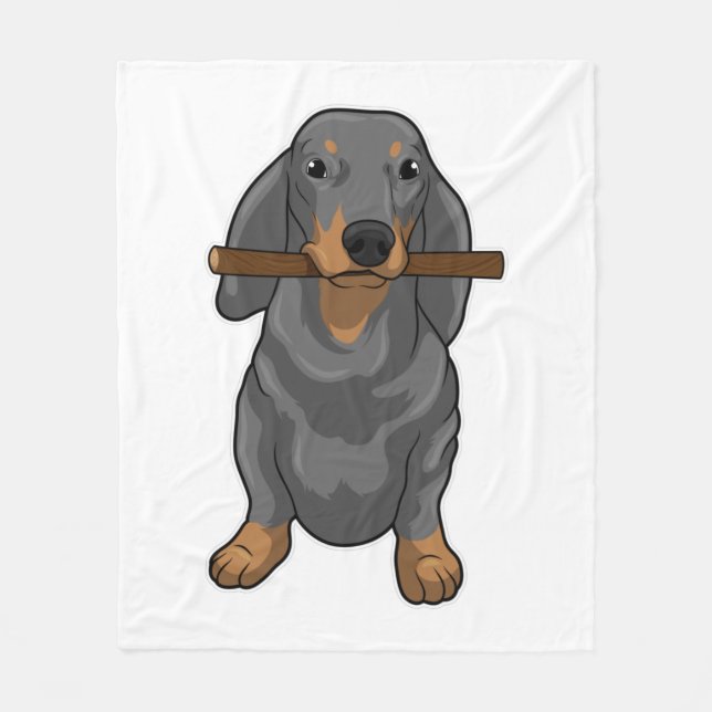 Dachshund Stock Fleecedecke (Vorderseite)