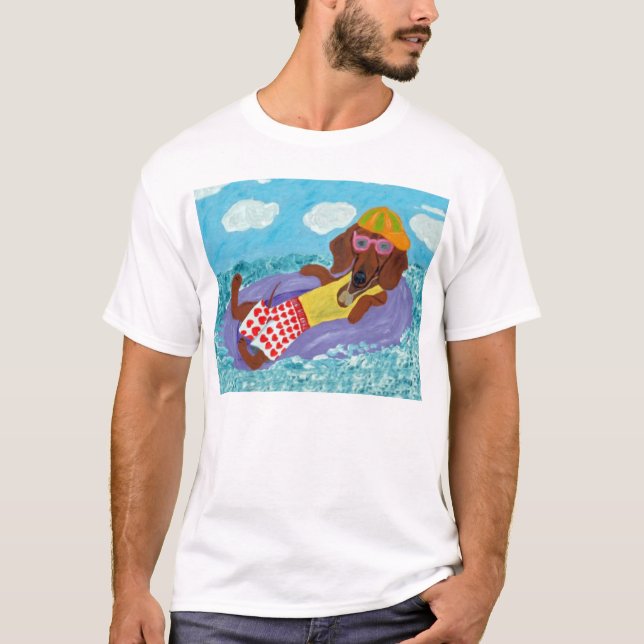 Dachshund Strand Gammler T-Shirt (Vorderseite)