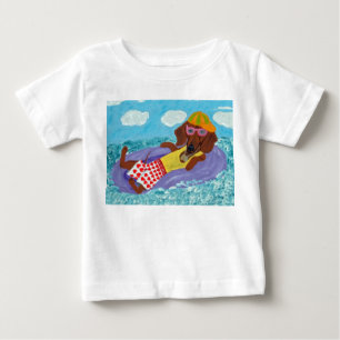 Dachshund Strandfaulenzer Baby T-shirt