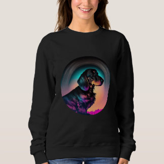 Dachshund Synthwave 80s Retrowave Aesthetic Sweatshirt
