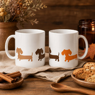 Dachshund-Tasse Erdtöne Braun Kaffeetasse