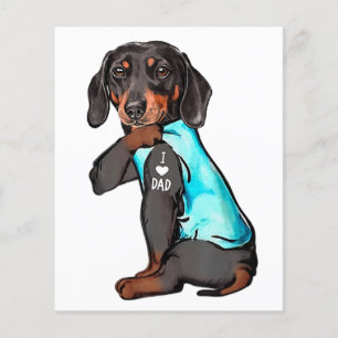 Dachshund Tattoo Ich liebe Papa Lustiger Hund Dach Flyer