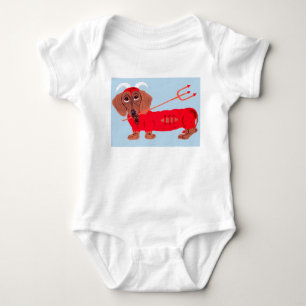 Dachshund Teufel Baby Strampler