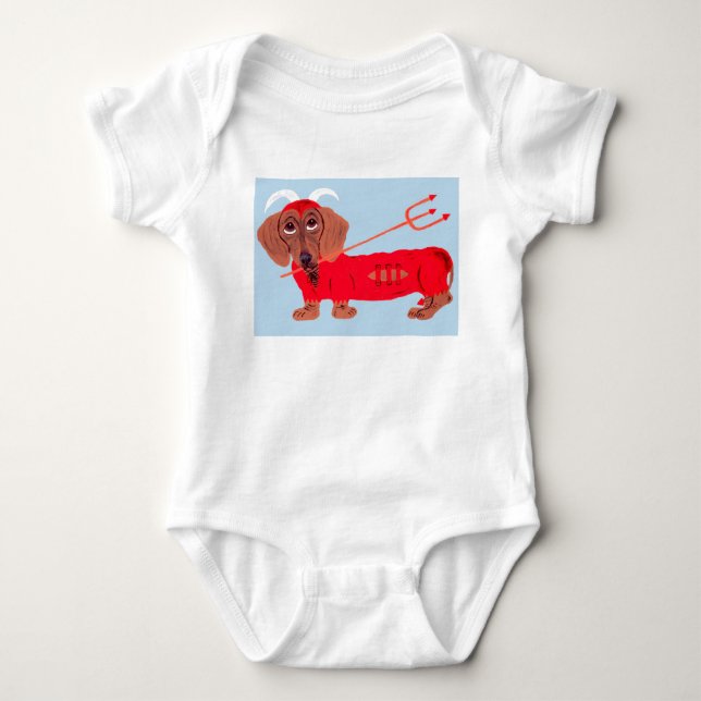 Dachshund Teufel Baby Strampler (Vorderseite)