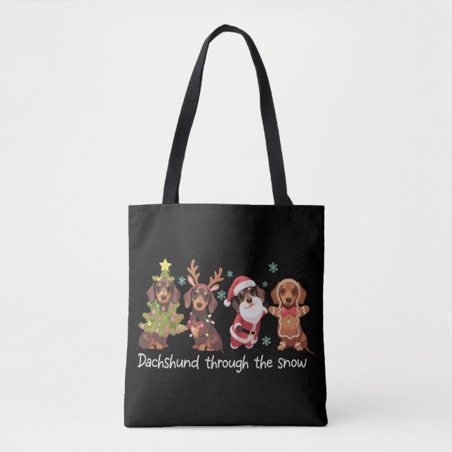 Dachshund Through The Snow Funny Christmas Dogs (Vorderseite)