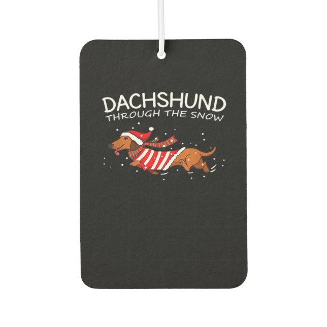 Dachshund Through The Snow Funny Dog Christmas Cla Autolufterfrischer (Vorderseite)