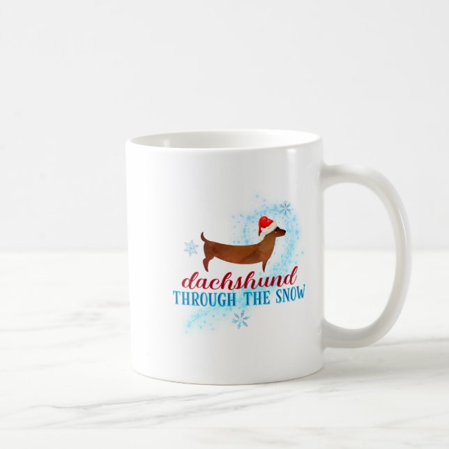 Dachshund Through The Snow Santa Dog Christmas  Kaffeetasse (Rechts)