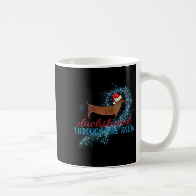 Dachshund Through The Snow Santa Dog Christmas T S Kaffeetasse (Rechts)