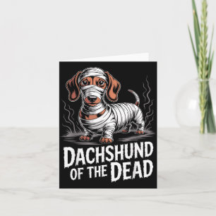 Dachshund toter lustiger Hund Halloween Mumie Karte