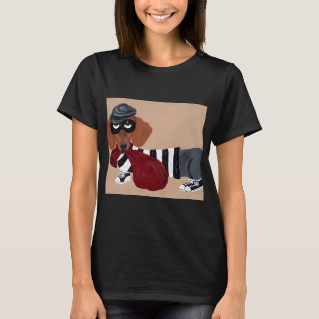 Dachshund Treat Thief Burglar T-Shirt (Vorderseite)