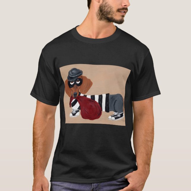  Dachshund Treat Thief burglar T-Shirt (Vorderseite)