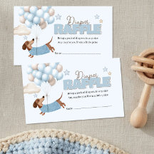 Dachshund und Luftballons Blaue Windel-Raffel