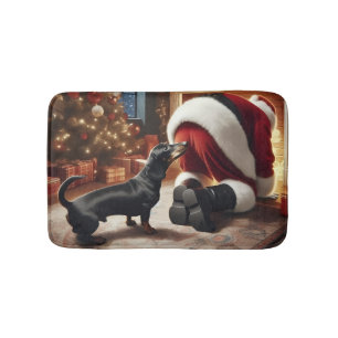 Dachshund und Weihnachtsmann Badematte