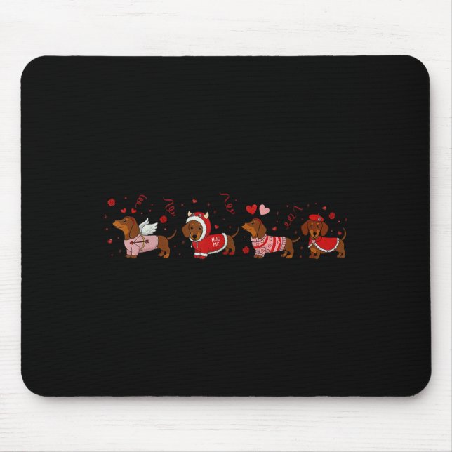 Dachshund Valentine Dachshund Valentine’s Day Saus Mousepad (Vorne)