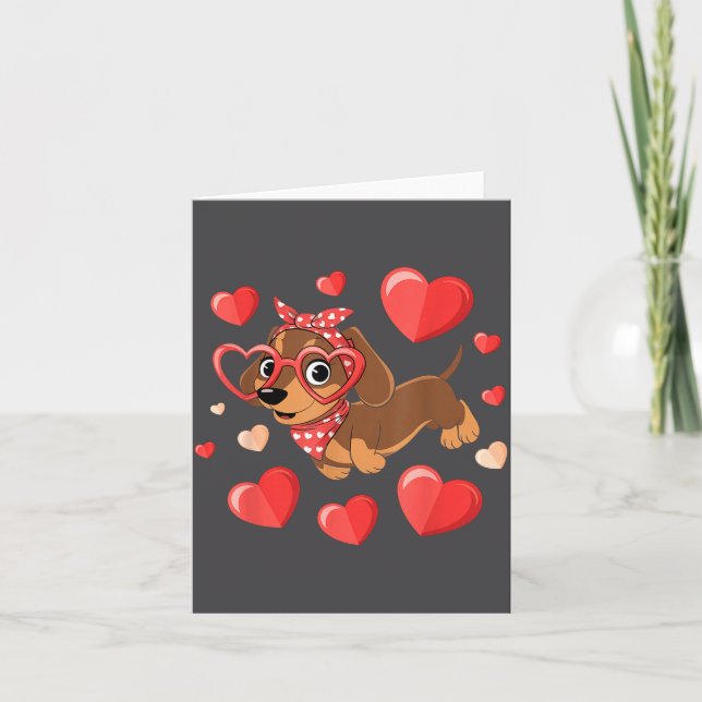Dachshund Valentines Day Wiener Dog Lover Weenie H Karte (Vorderseite)
