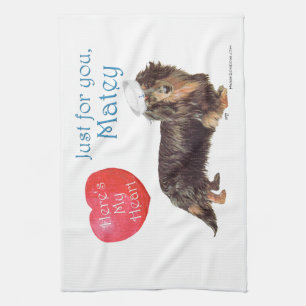 Dachshund Valentinstag Geschirrtuch