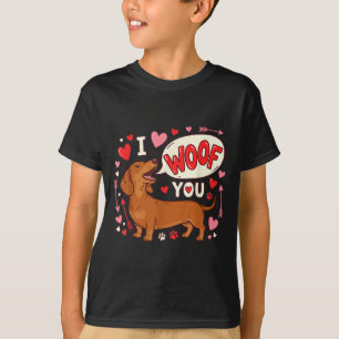 Dachshund Valentinstag Ich Wuffe Dich Liebe Wiener T-Shirt