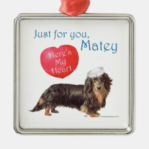 Dachshund Valentinstag Ornament Aus Metall