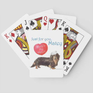 Dachshund Valentinstag Spielkarten