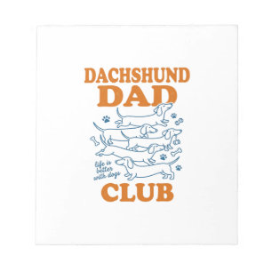 Dachshund-Vater-Club Vintage-Hunde-Shirt-Design_1 Notizblock