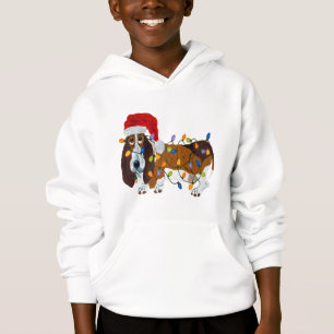 Dachshund verwirrt in den Weihnachtslichtern Hoodie