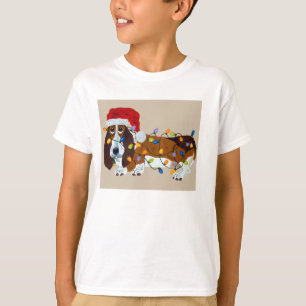 Dachshund verwirrt in den Weihnachtslichtern T-Shirt